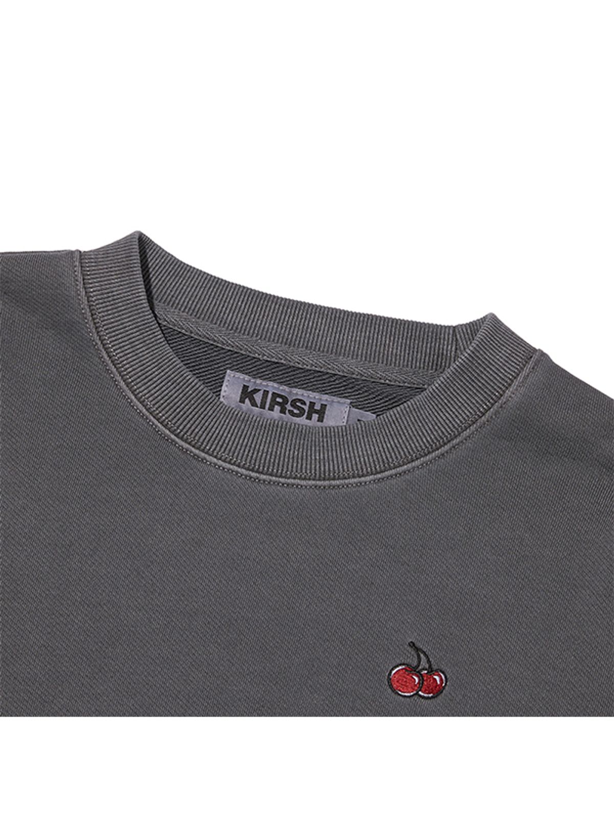 키르시(KIRSH) 피그먼트 다잉 체리 스웻셔츠 [차콜]