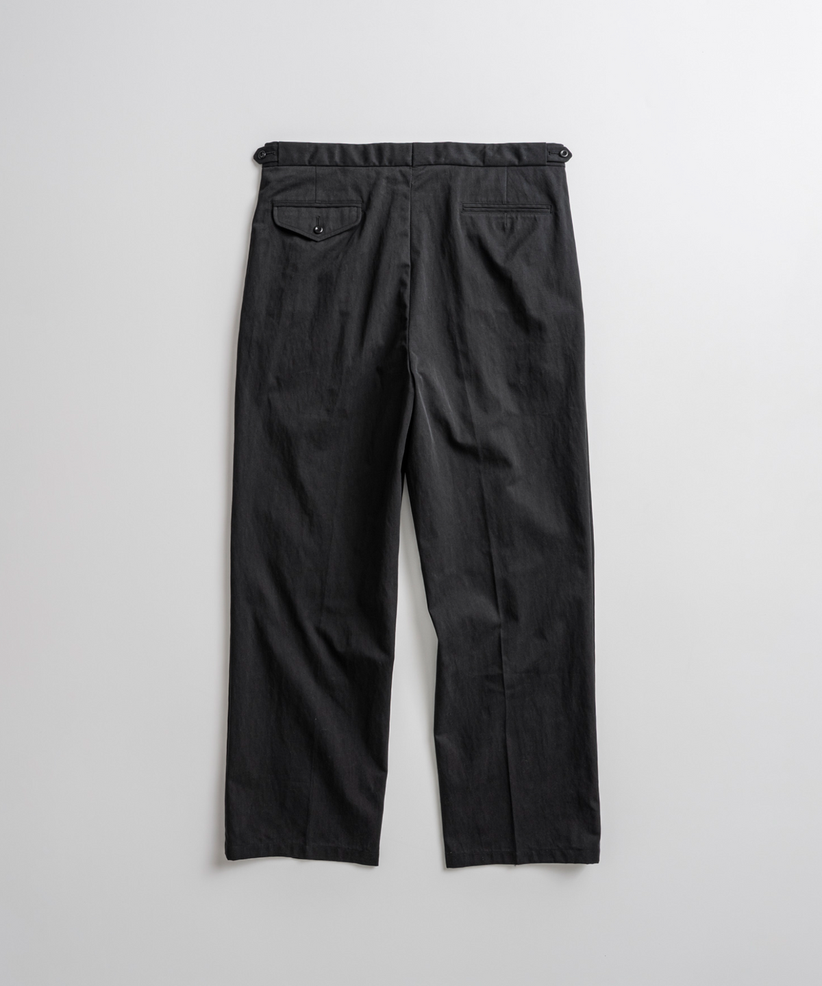 비헤비어(BEHEAVYER) C/N DOUBLE PLEATS EASY TROUSER washed black