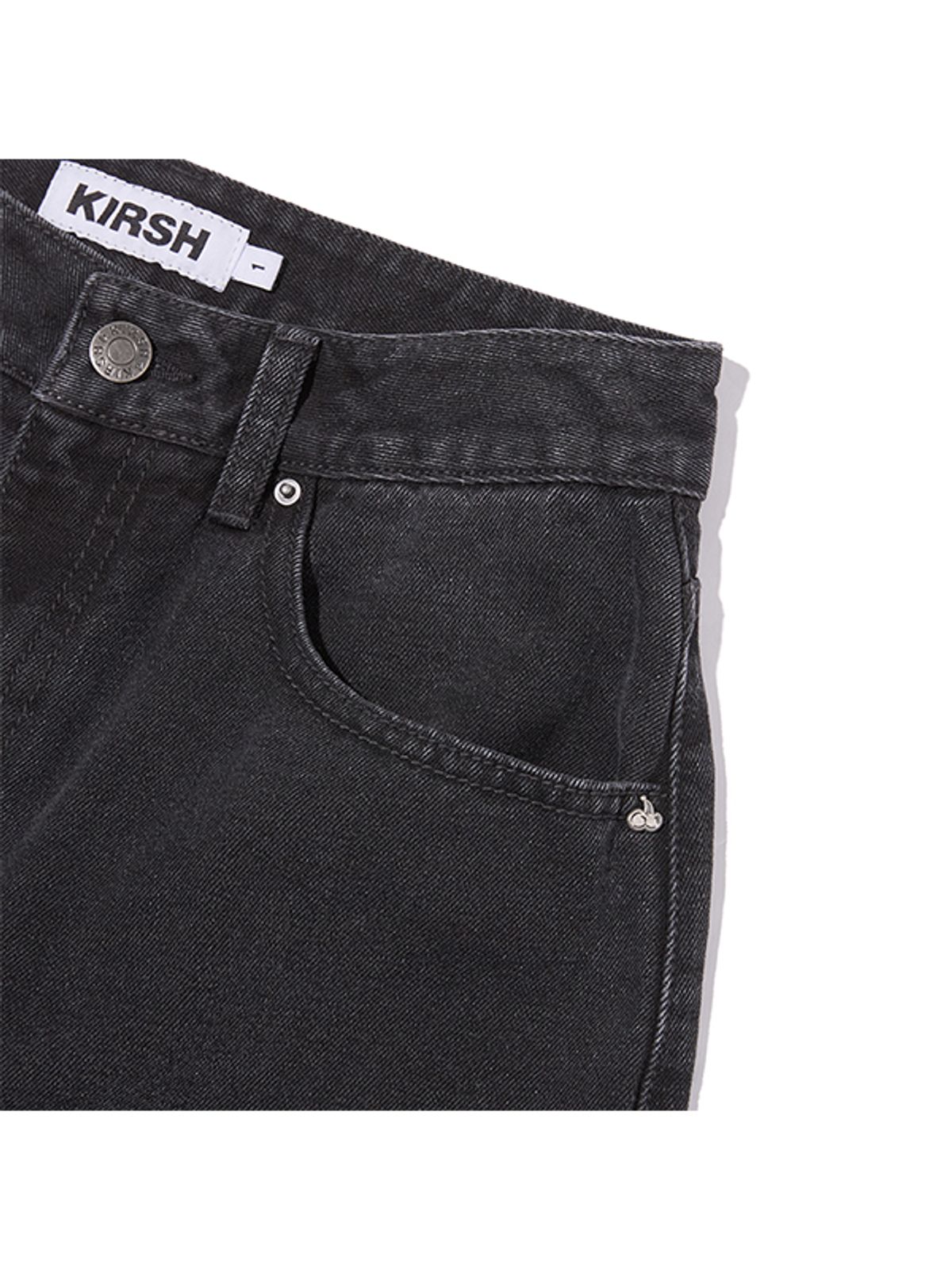 키르시(KIRSH) 피그먼트 다잉 와이드핏 팬츠 [블랙]