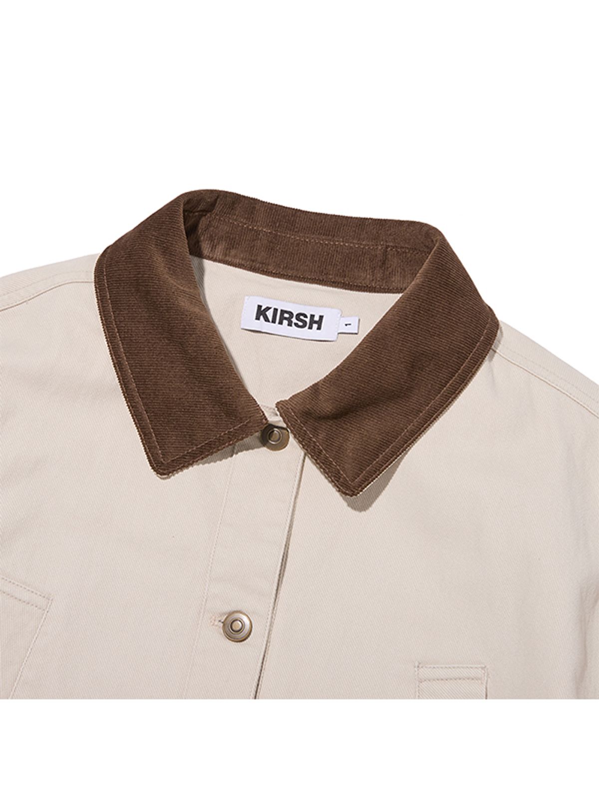 키르시(KIRSH) 코듀로이 카라 루즈핏 워크 자켓 [라이트 베이지]