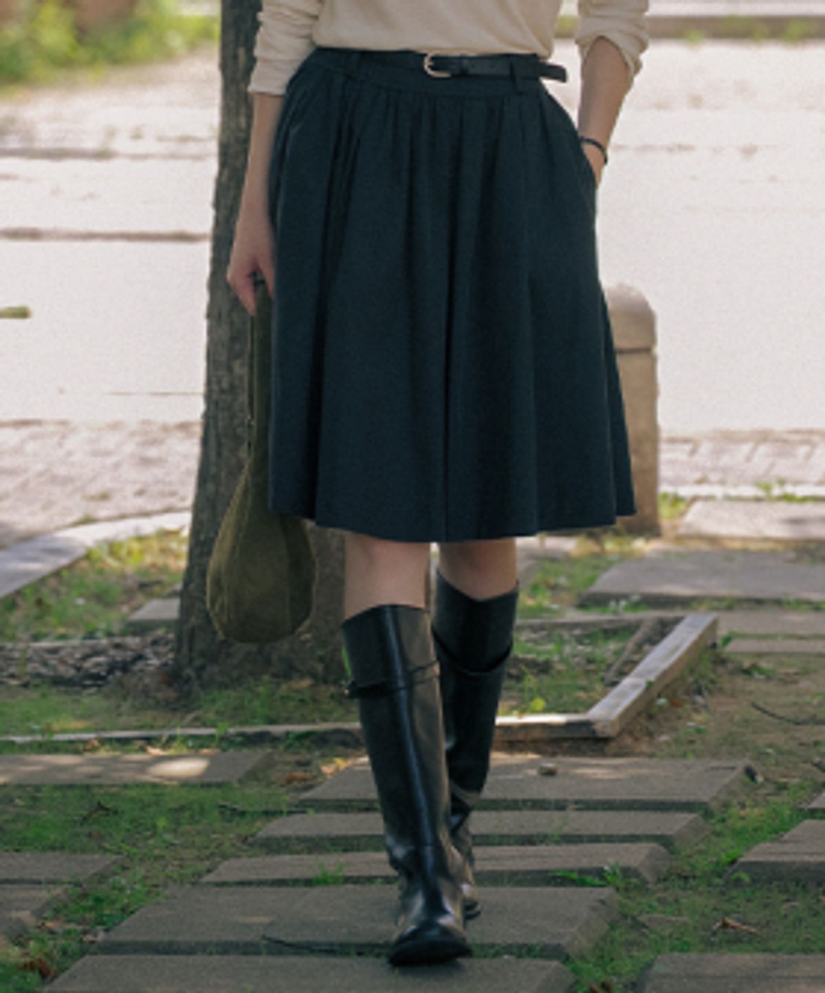 틸아이다이(TILL I DIE) Belt set pintuck skirt TIFA02SK01_2color