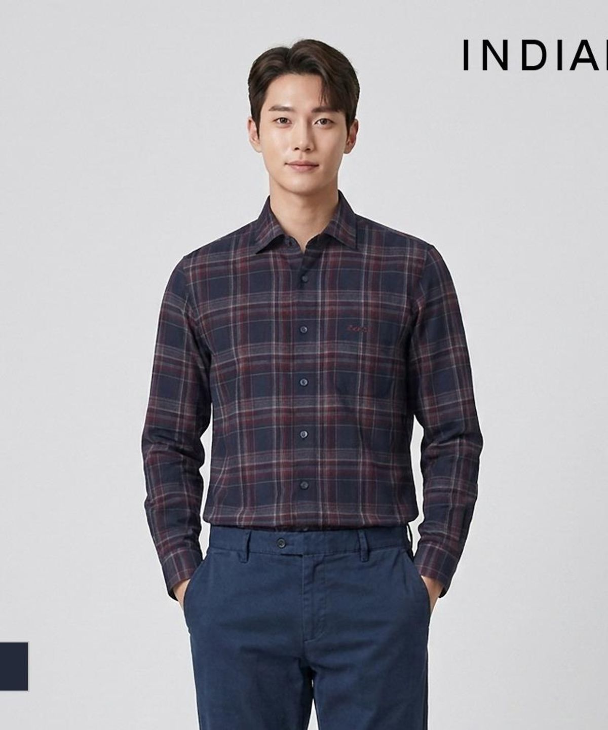 인디안(INDIAN) 미디움 체크 셔츠_MITNL3F8201