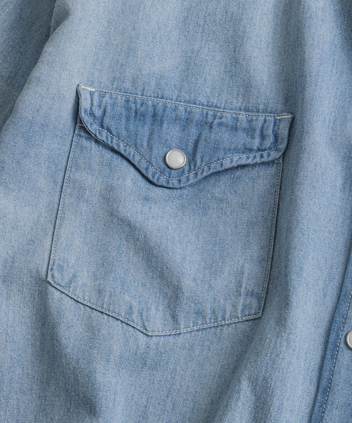 비헤비어(BEHEAVYER) DENIM WESTERN SHIRTS bleached