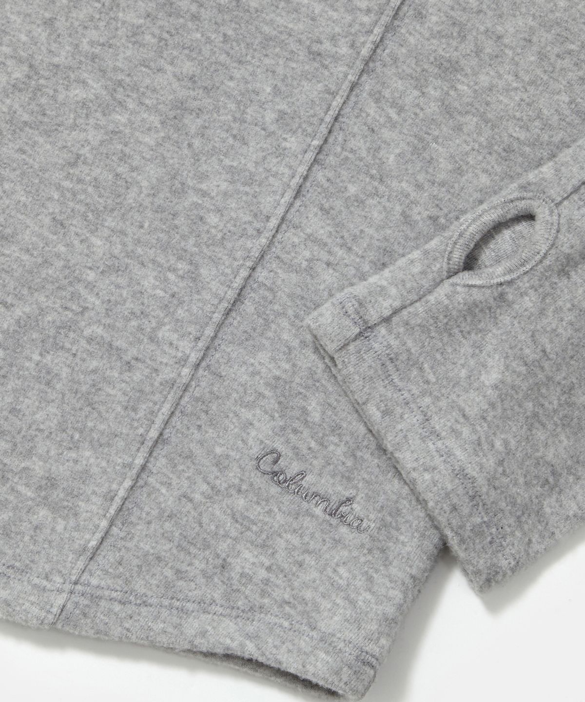 컬럼비아 유니버시티(COLUMBIA UNIVERSITY) TINY SCRIPT SLIM CROP WOMEN HOODIE_LIGHT GRAY