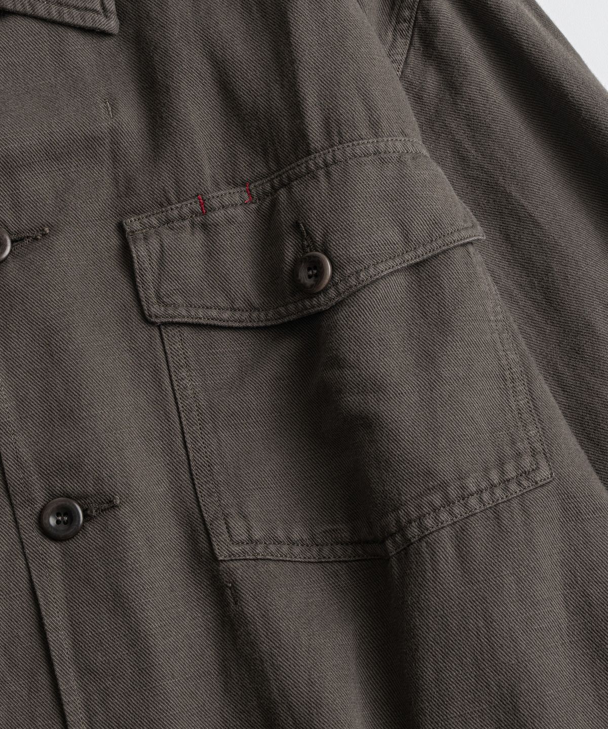 비헤비어(BEHEAVYER) DYED FATIGUE L/S SHIRTS d.brown