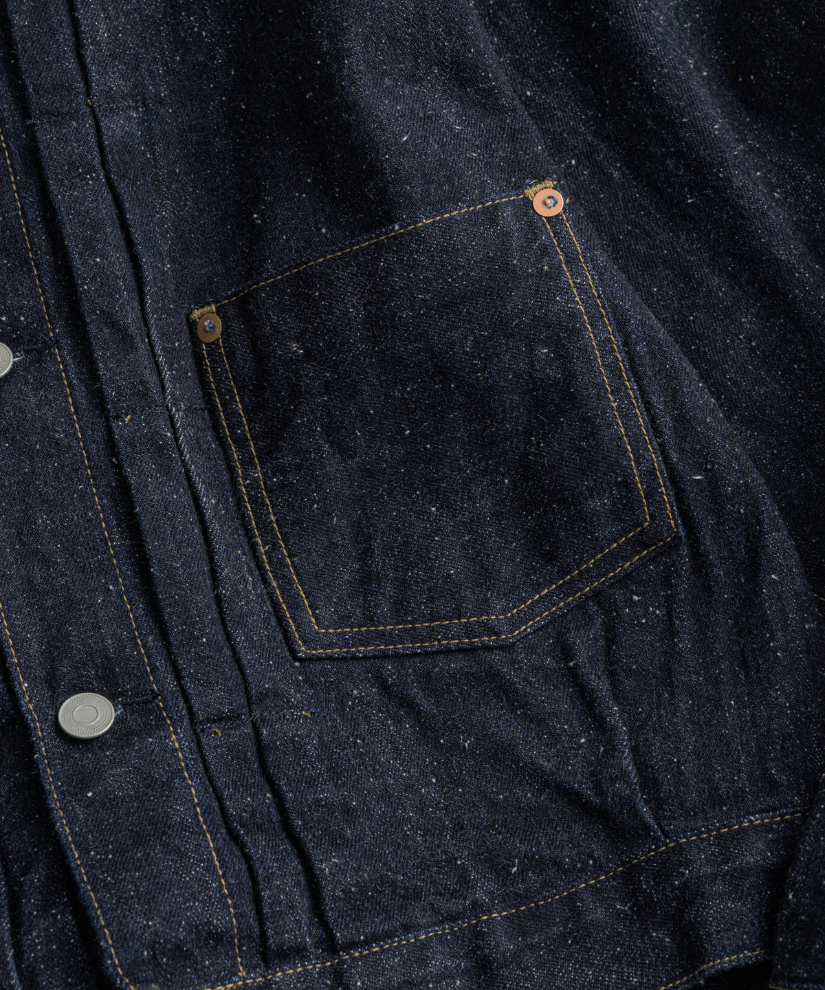 비헤비어(BEHEAVYER) TYPE-1 SELVEDGE NEP DENIM JACKET nep indigo