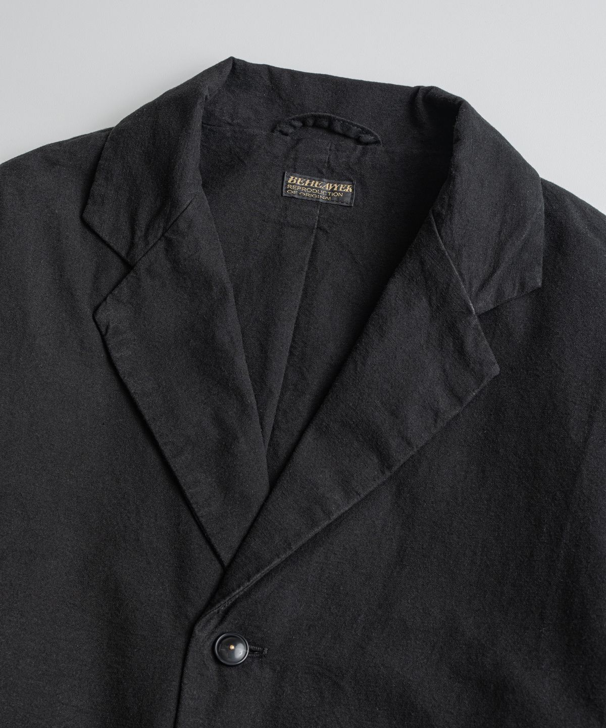 비헤비어(BEHEAVYER) DYED C/L SINGLE JACKET black