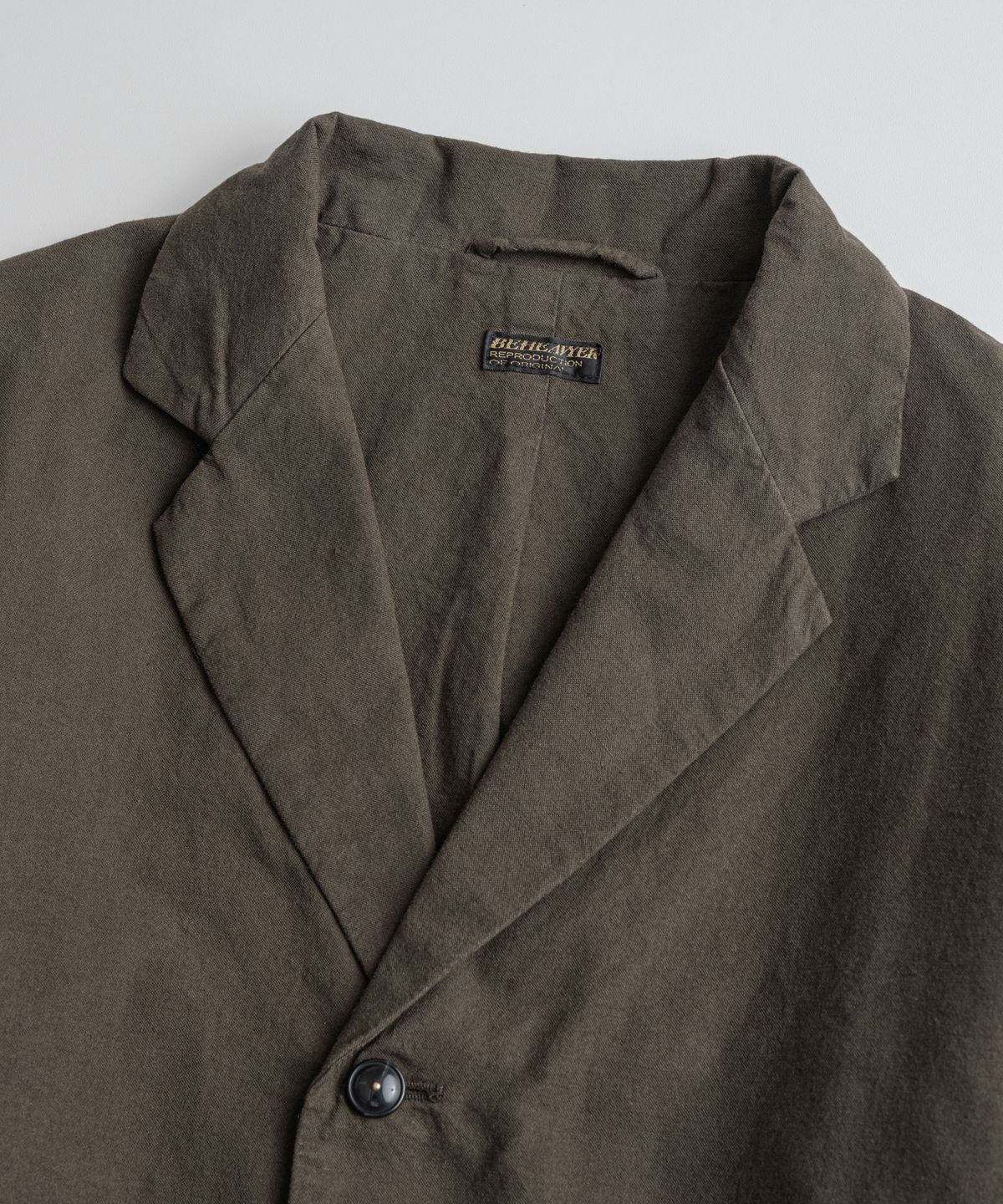 비헤비어(BEHEAVYER) DYED C/L SINGLE JACKET brown