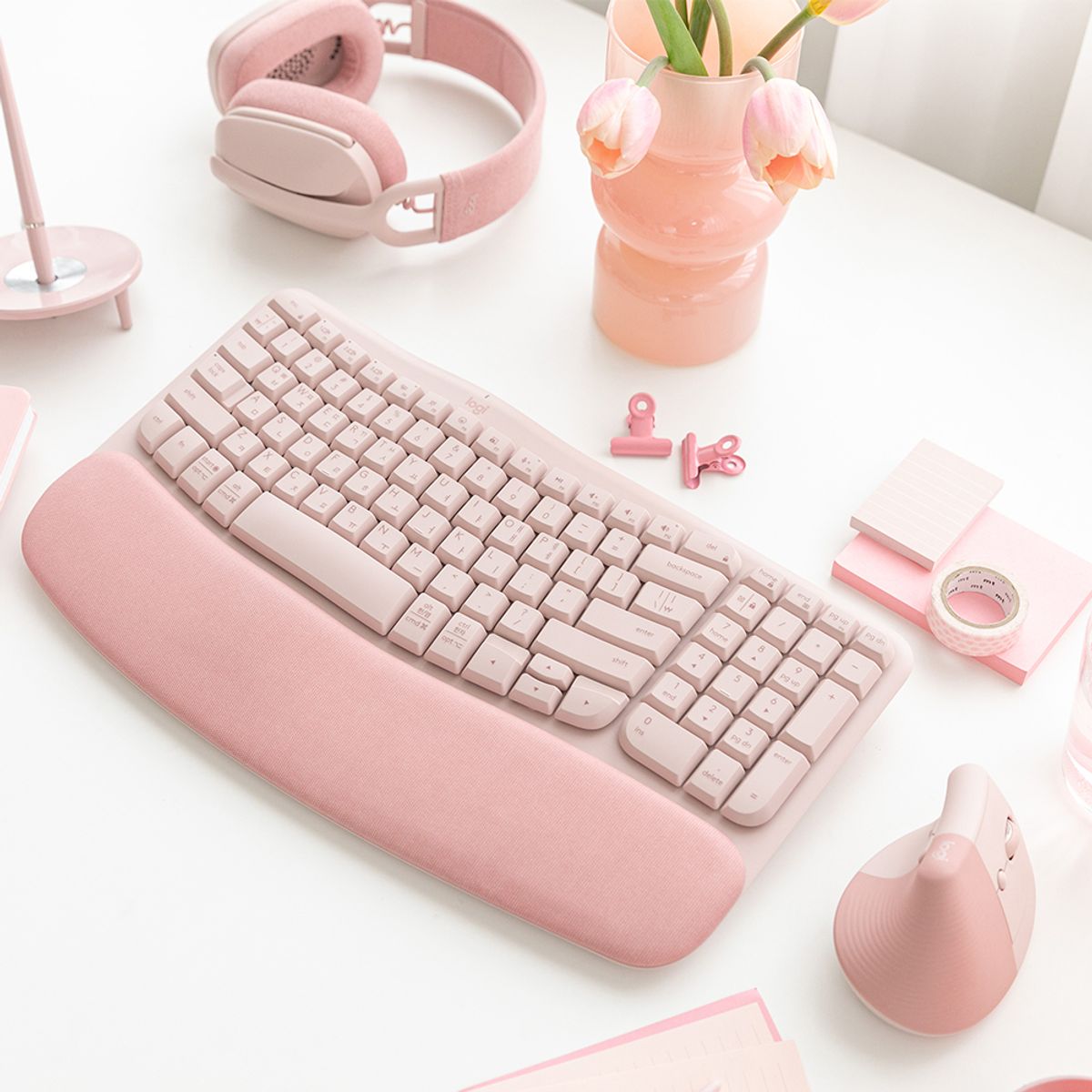 로지텍(LOGITECH) 로지텍 코리아 Wave Keys And Lift Combo 무선 블루투스 저소음 인체공학 키보드 마우스 세트