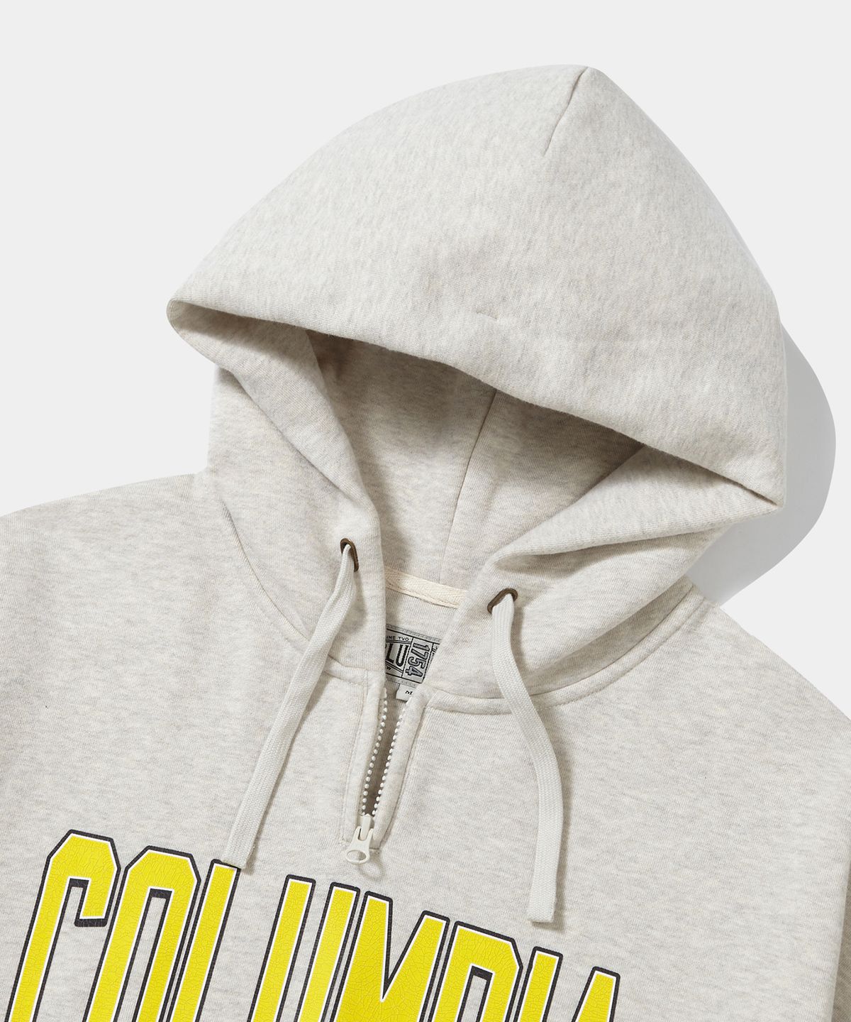 컬럼비아 유니버시티(COLUMBIA UNIVERSITY) 80S VINTAGE HEAVY FLEECE H/ZIP HOODIE_YELLOW OATMEAL