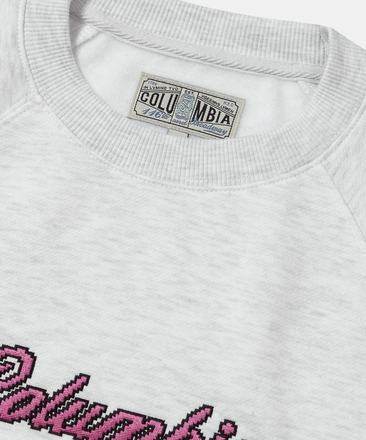 컬럼비아 유니버시티(COLUMBIA UNIVERSITY) 8BIT CROP FLEECE WOMEN CREW NECK _LIGHT GRAY