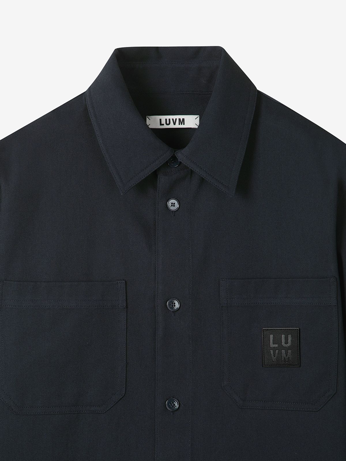 엘유브이엠(LUVM) LOGO PATCH COTTON SHIRTS FOR MEN_NAVY
