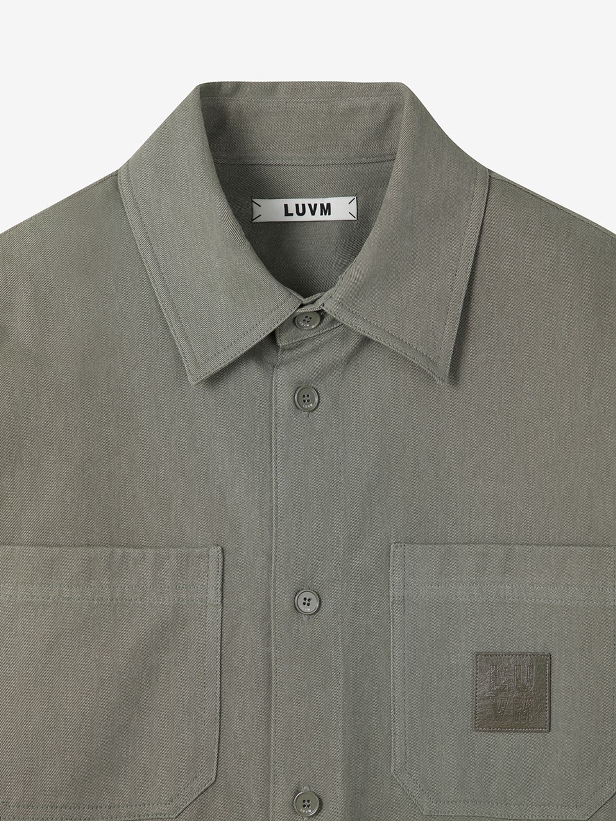 엘유브이엠(LUVM) LOGO PATCH COTTON SHIRTS FOR MEN_KHAKI