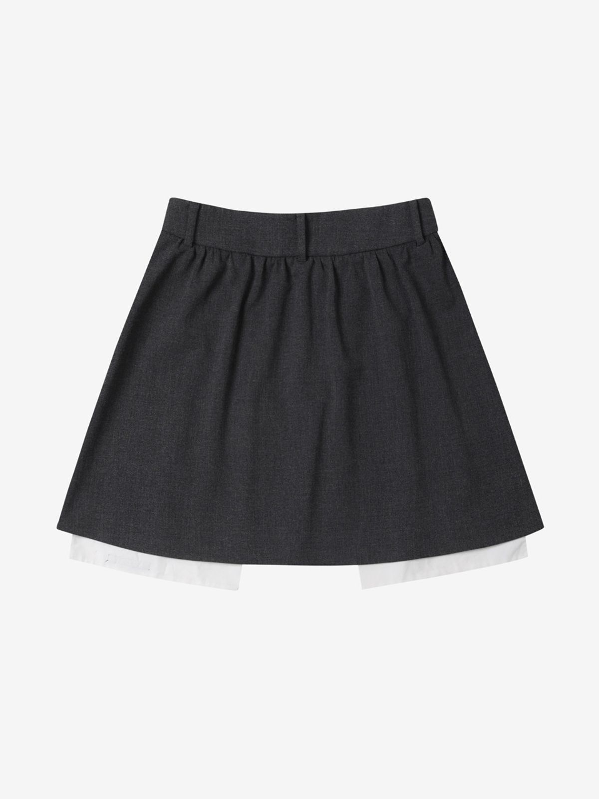 엘유브이엠(LUVM) LAYERED MINI SKIRT_CHARCOAL GRAY