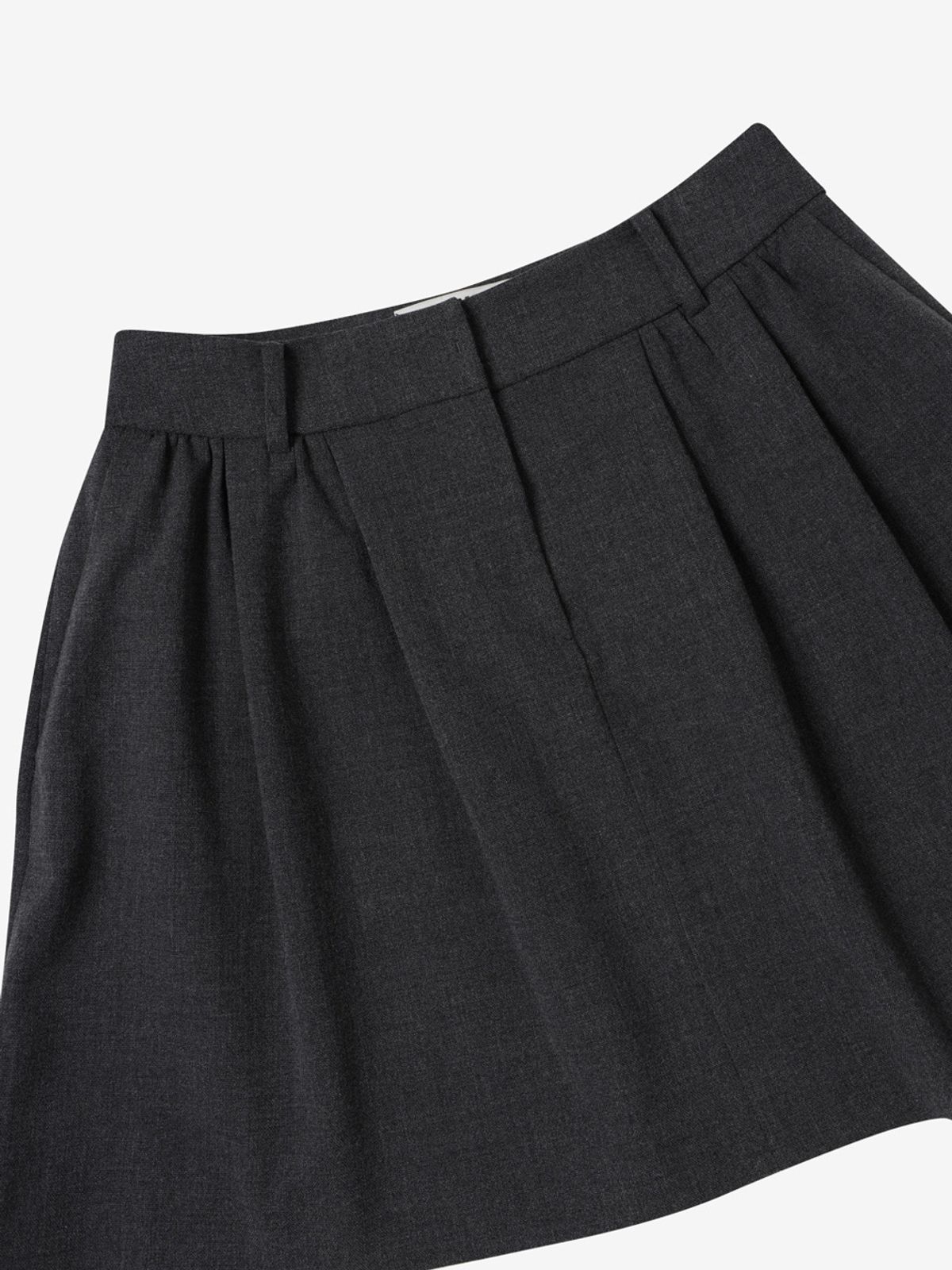 엘유브이엠(LUVM) LAYERED MINI SKIRT_CHARCOAL GRAY