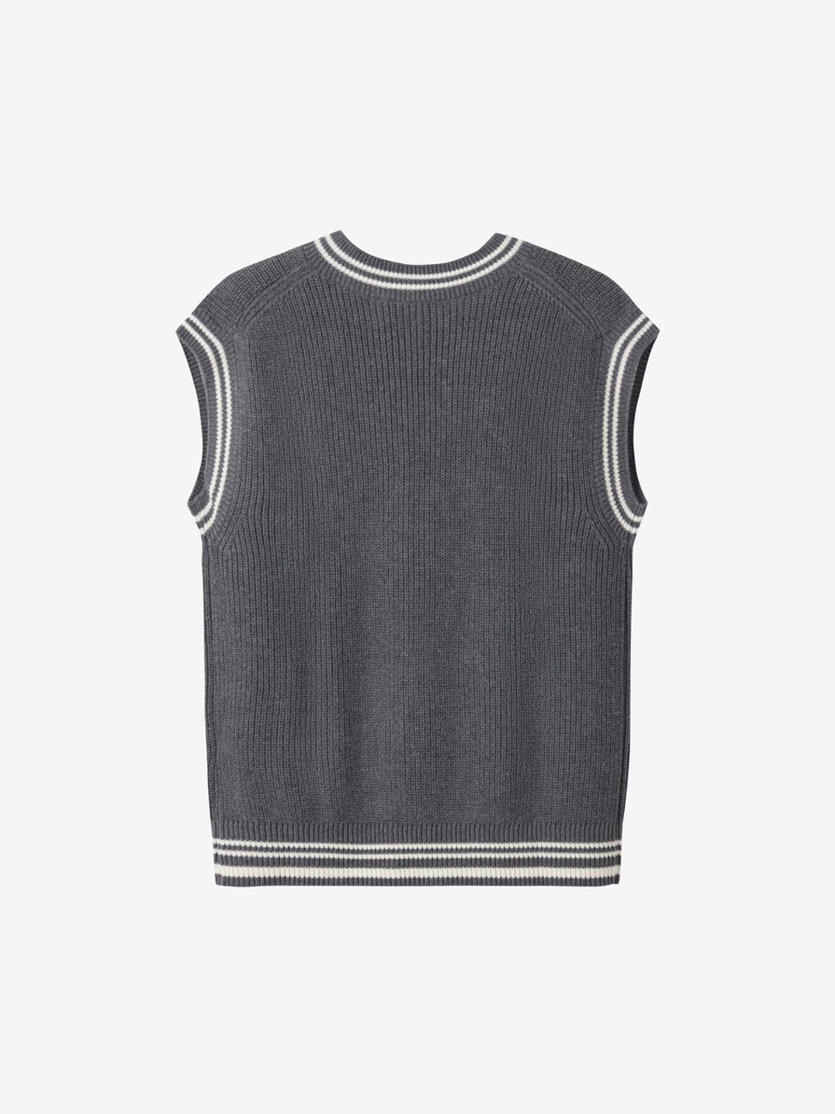 엘유브이엠(LUVM) BOXY FIT UNISEX KNIT VEST_MELANGE GRAY