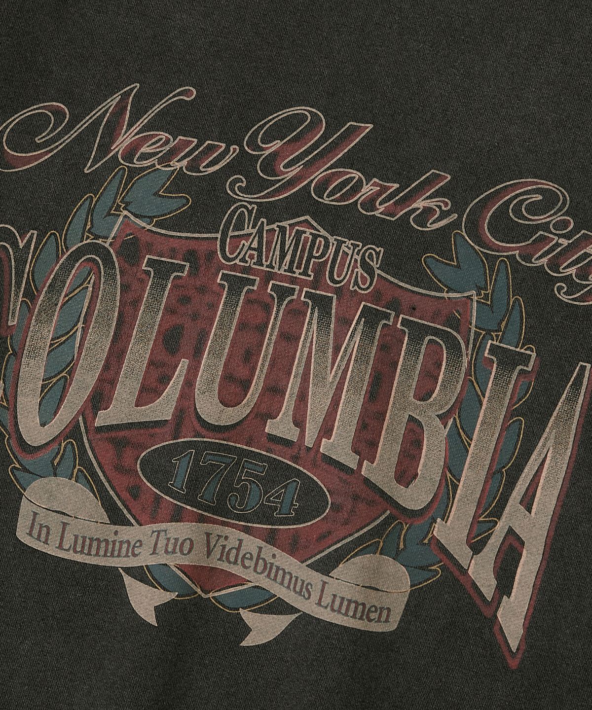 컬럼비아 유니버시티(COLUMBIA UNIVERSITY) CAMPUS WASHED FLEECE CREW NECK_CHARCOAL