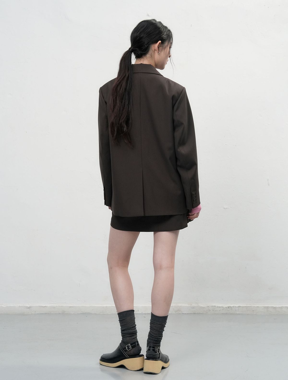제너럴아이디어(GENERALIDEA) 오버핏 테일러드 자켓 세트 [BROWN] / WBE3L55505SET