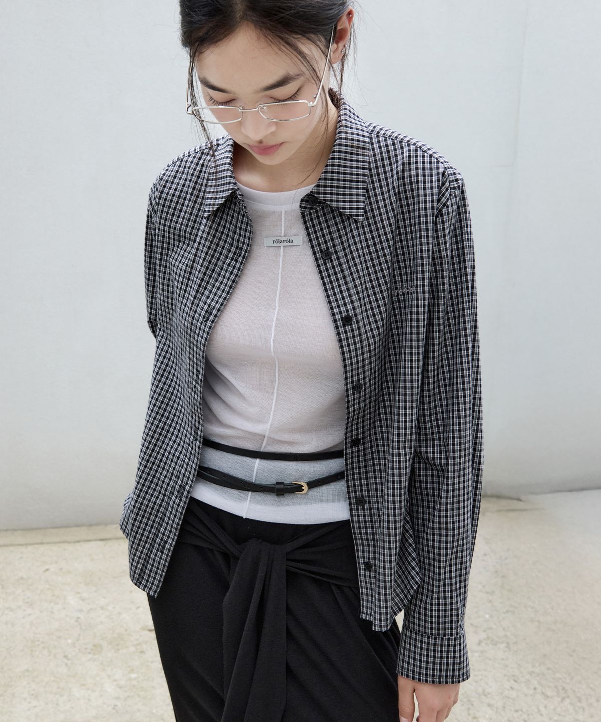 로라로라(ROLAROLA) CLASSIC CHECK SHIRT BLACK