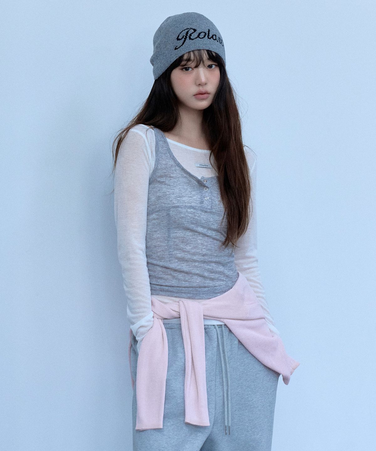 로라로라(ROLAROLA) SLEEVELESS LAYERED T-SHIRT SET WH+GY