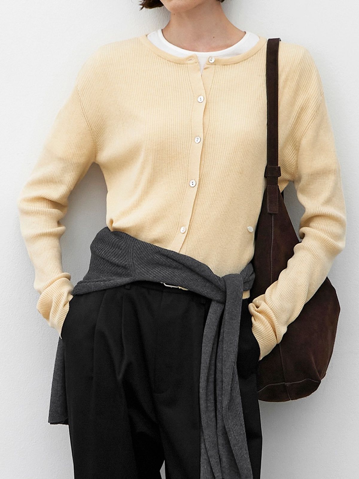 아틀리에 나인(ATELIER NAIN) ESSENTIAL NOAH CROP CARDIGAN (Z-CD-2223)
