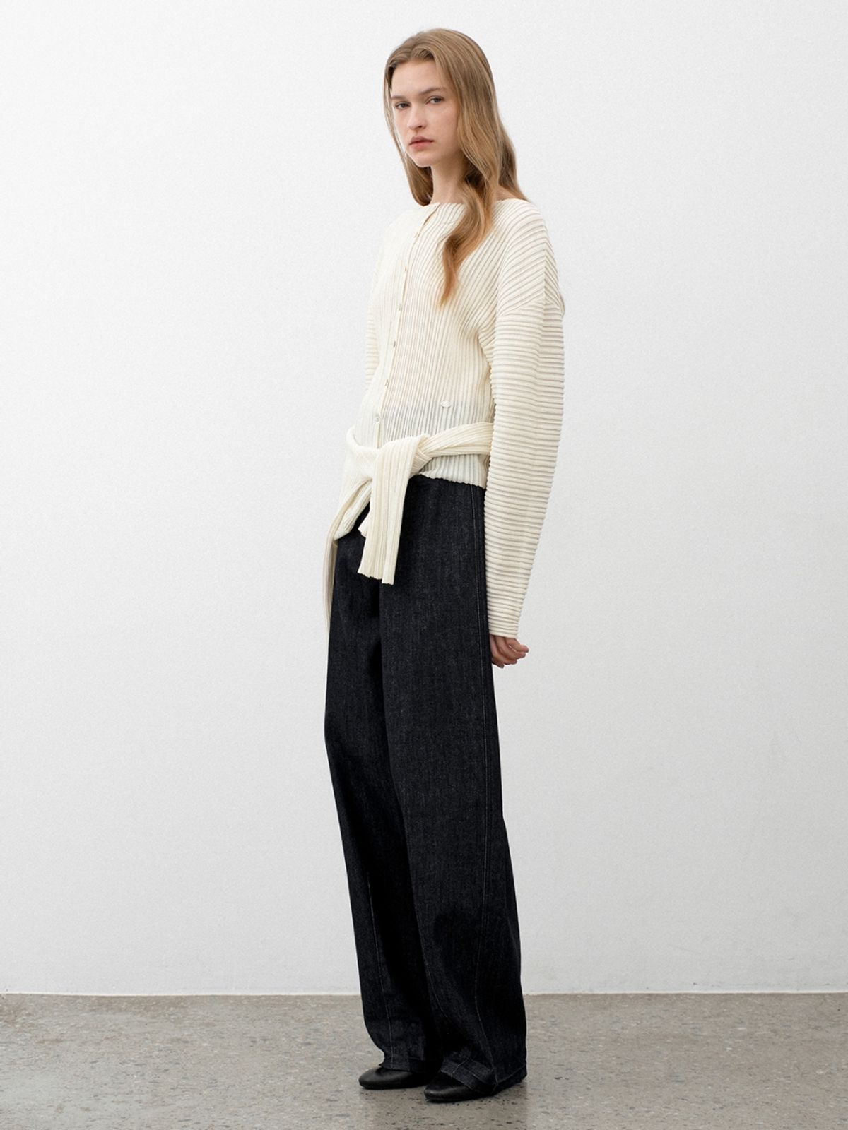 아틀리에 나인(ATELIER NAIN) ACCORD PLEATS TWO-WAY SHORT CARDIGAN(CD-2220)