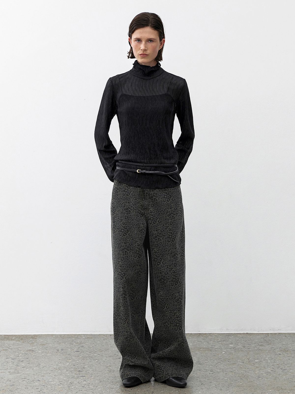 아틀리에 나인(ATELIER NAIN) LEOPARD WIDE LEG PANTS(PT-5701)