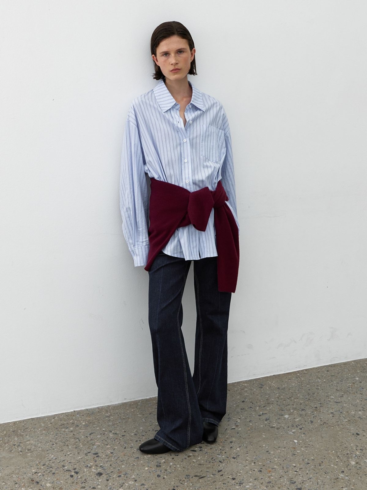 아틀리에 나인(ATELIER NAIN) ESSENTIAL COTTON STRIPE RELAXED SHIRT(BL-4367)