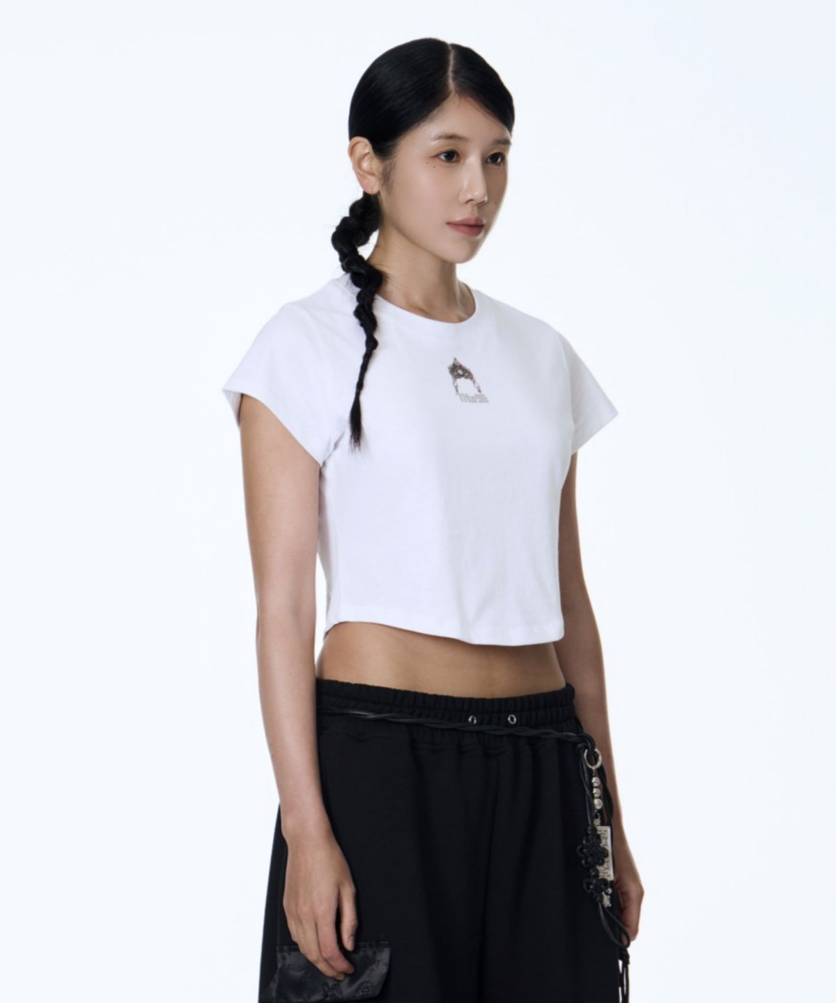 칠 하나 투 구육(71TO96) Mini Keyring Crop T-Shirt (White)