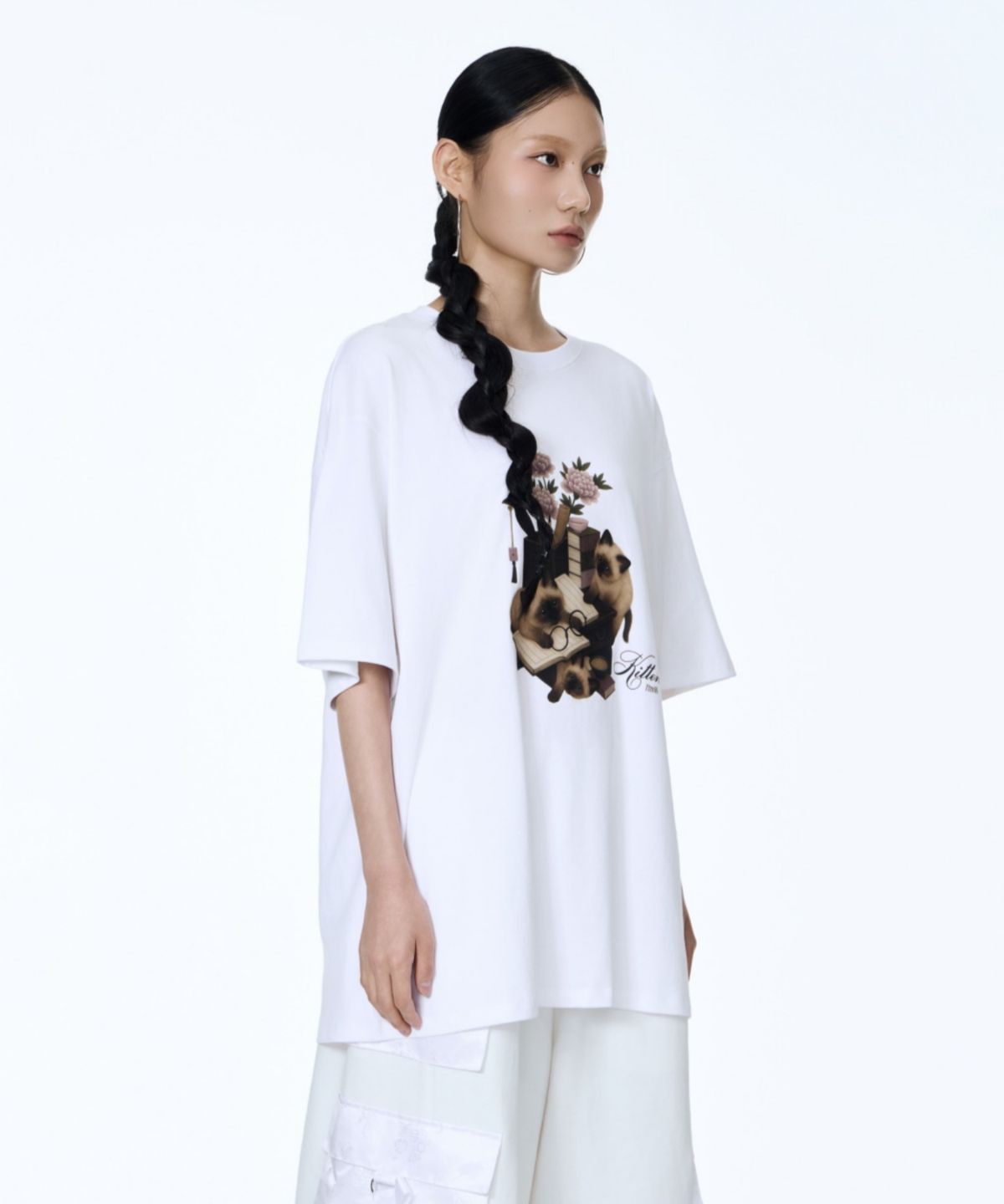 칠 하나 투 구육(71TO96) Chaekgado Cat T-shirt (White)