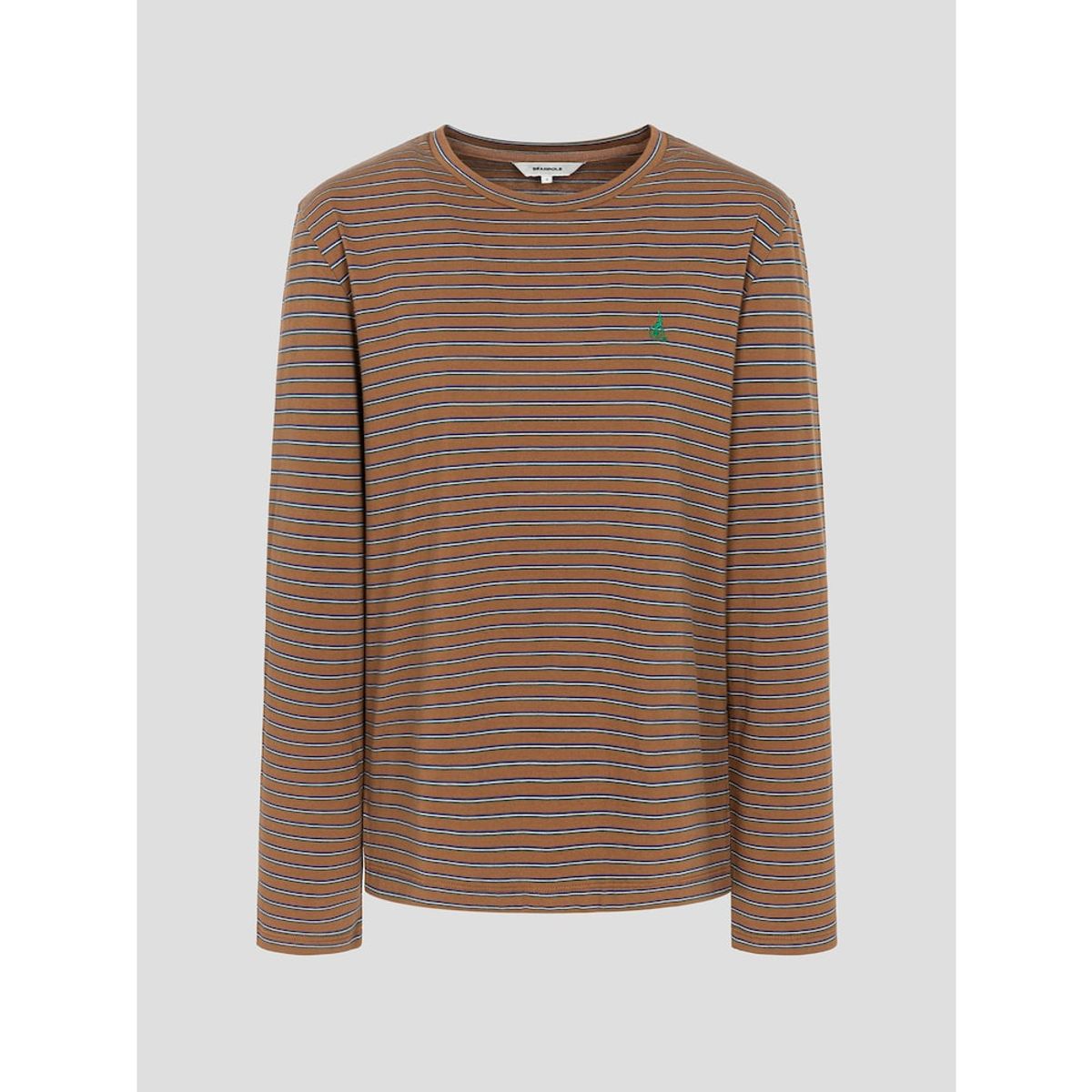 빈폴 레이디스(BEANPOLE LADIES) 멀티 스트라이프 세미 오버핏 티셔츠  브라운 (BF5741C03D)