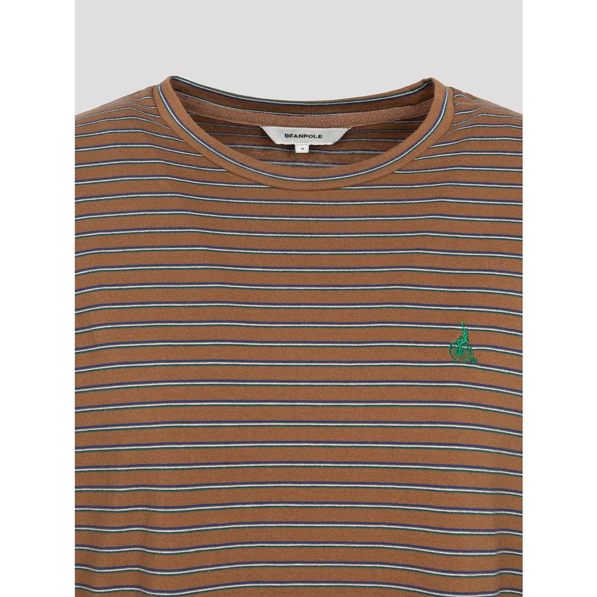 빈폴 레이디스(BEANPOLE LADIES) 멀티 스트라이프 세미 오버핏 티셔츠  브라운 (BF5741C03D)