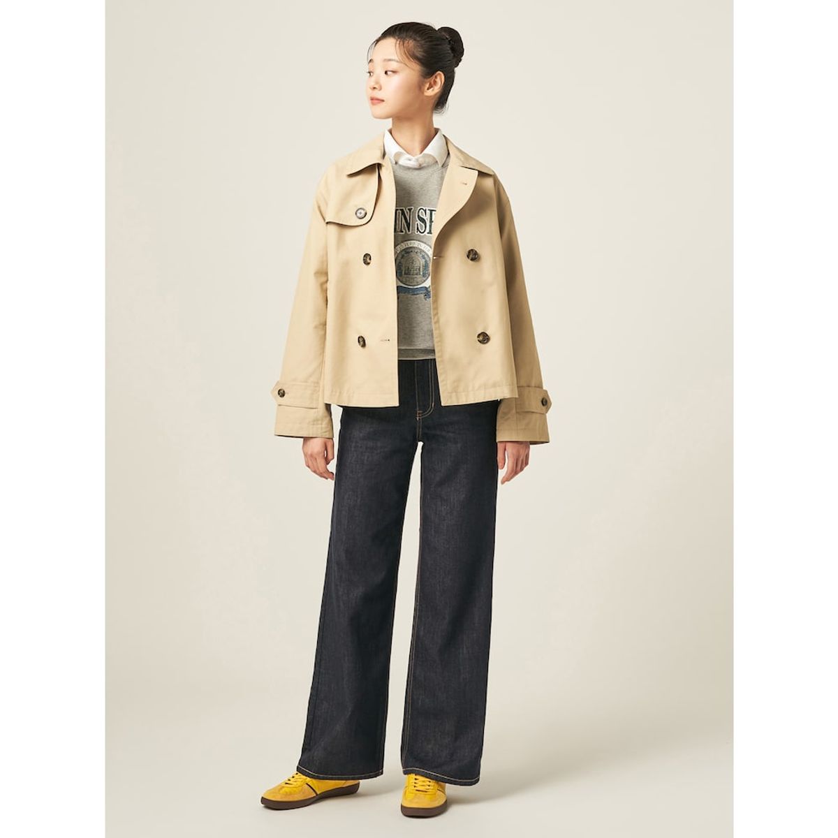 빈폴 레이디스(BEANPOLE LADIES) 면 혼방 빈티지 그래픽 스웨트 셔츠  그레이 (BF5841C023)