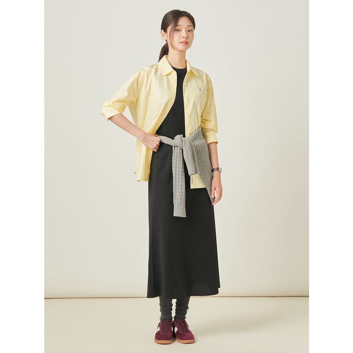 빈폴 레이디스(BEANPOLE LADIES) 옥스포드 오버핏 셔츠  옐로우 (BF5864C02E)