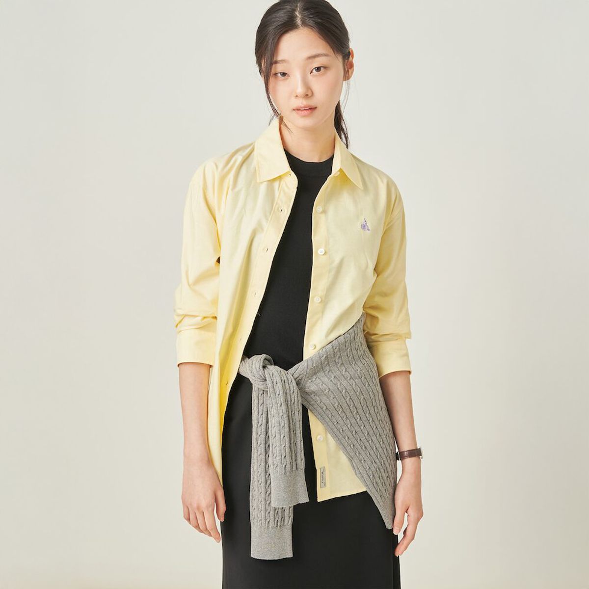 빈폴 레이디스(BEANPOLE LADIES) 옥스포드 오버핏 셔츠  옐로우 (BF5864C02E)