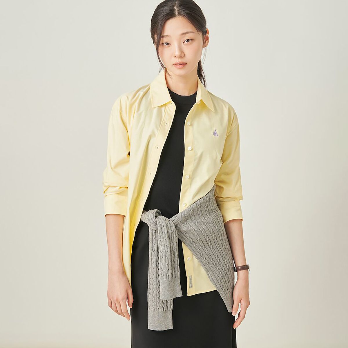 빈폴 레이디스(BEANPOLE LADIES) 옥스포드 오버핏 셔츠  옐로우 (BF5864C02E)