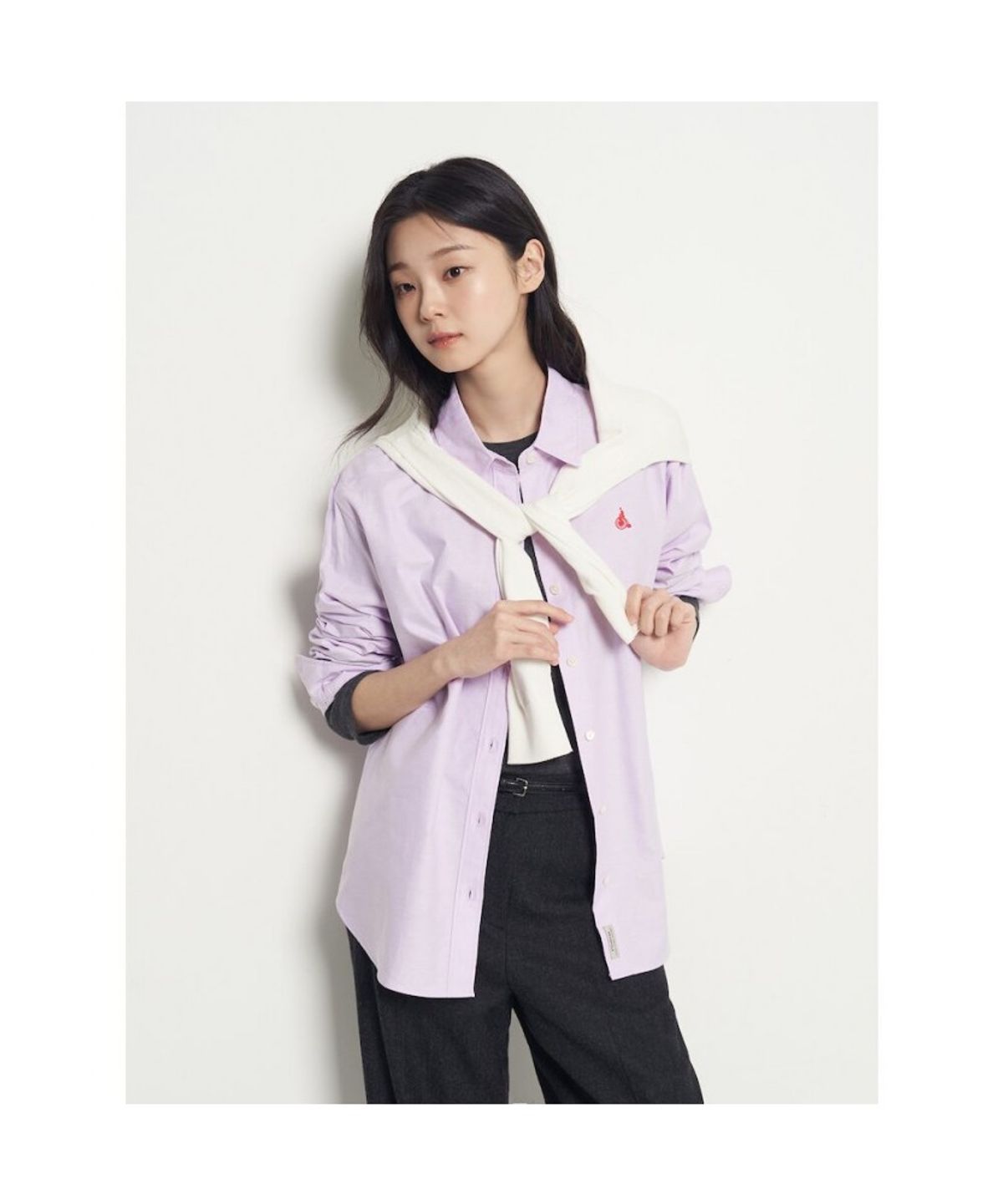빈폴 레이디스(BEANPOLE LADIES) 옥스포드 오버핏 셔츠  라벤더 (BF5864C02T)