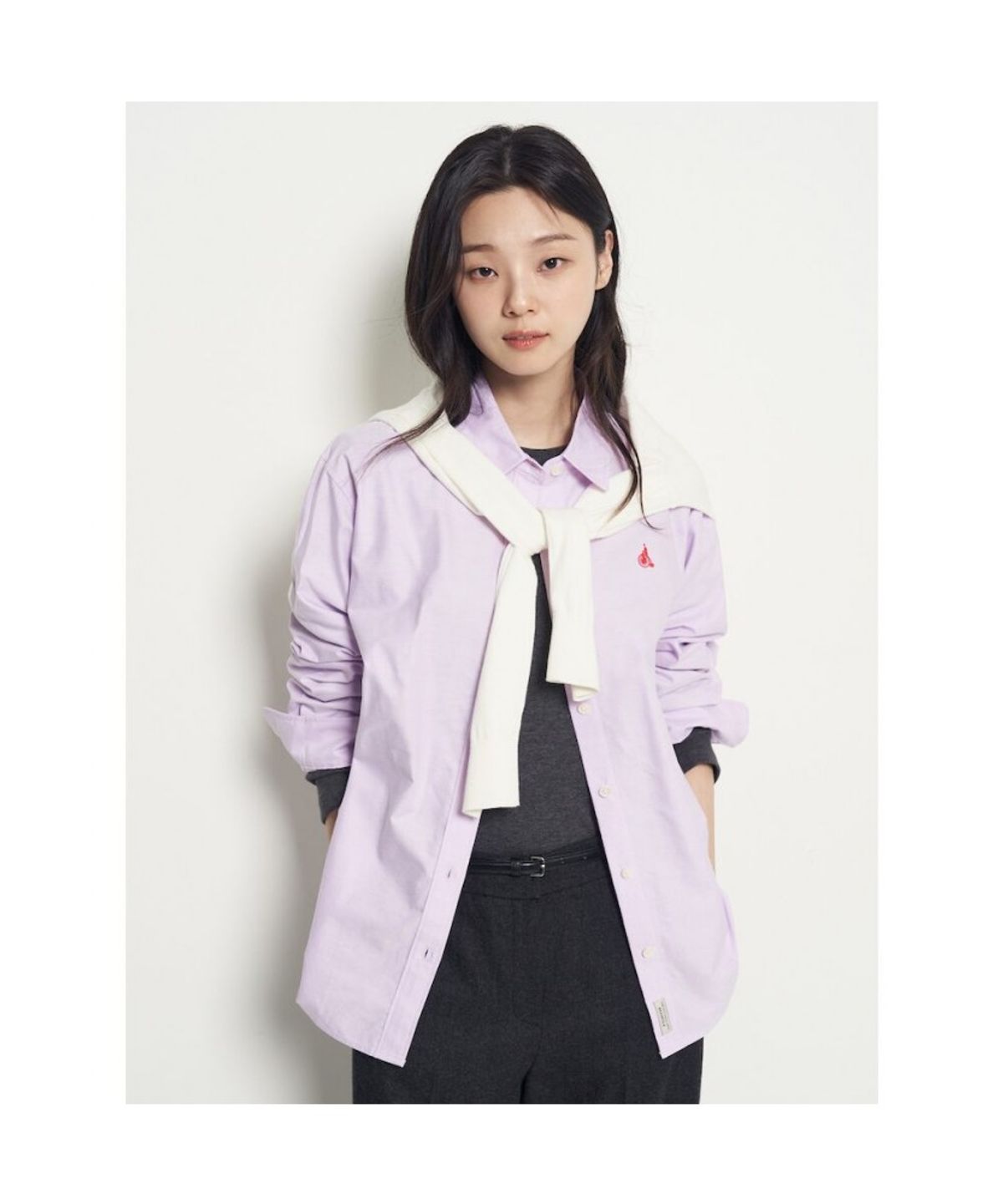 빈폴 레이디스(BEANPOLE LADIES) 옥스포드 오버핏 셔츠  라벤더 (BF5864C02T)