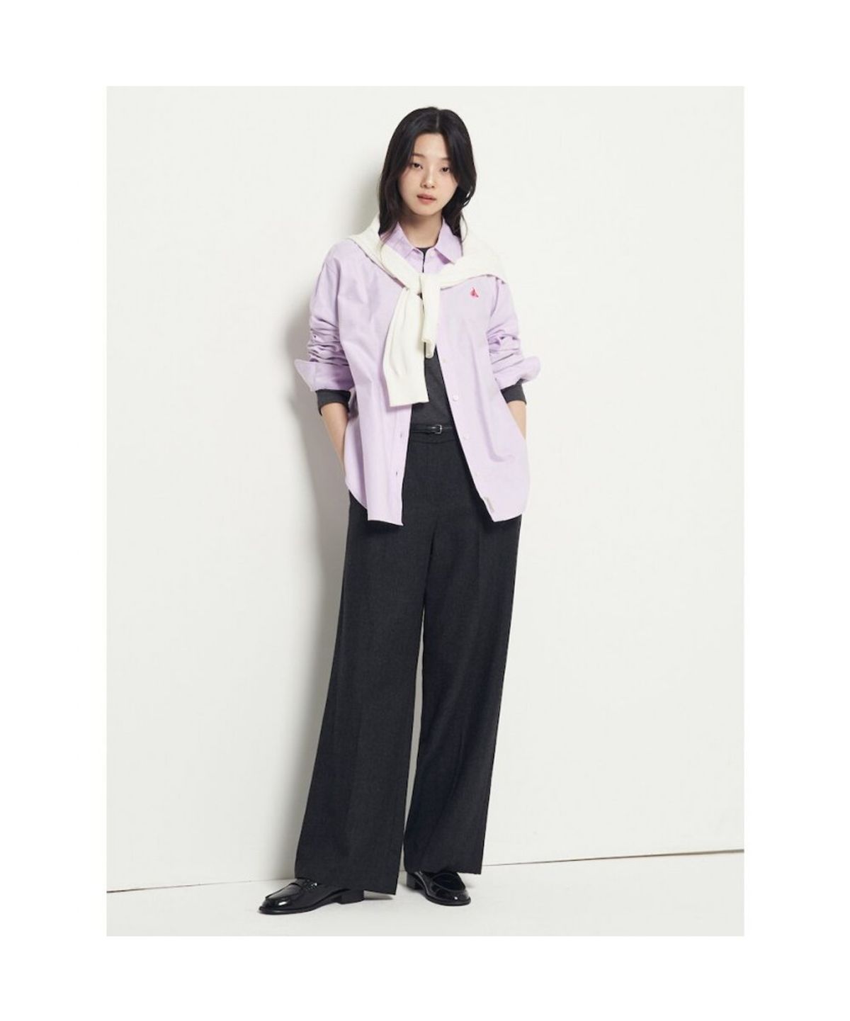 빈폴 레이디스(BEANPOLE LADIES) 옥스포드 오버핏 셔츠  라벤더 (BF5864C02T)