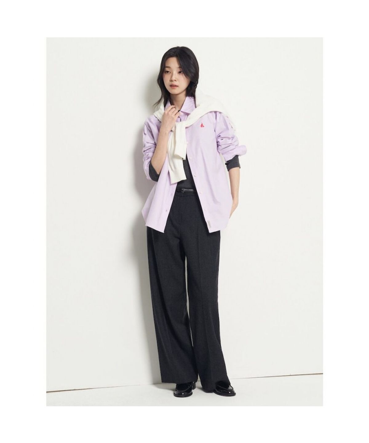 빈폴 레이디스(BEANPOLE LADIES) 옥스포드 오버핏 셔츠  라벤더 (BF5864C02T)