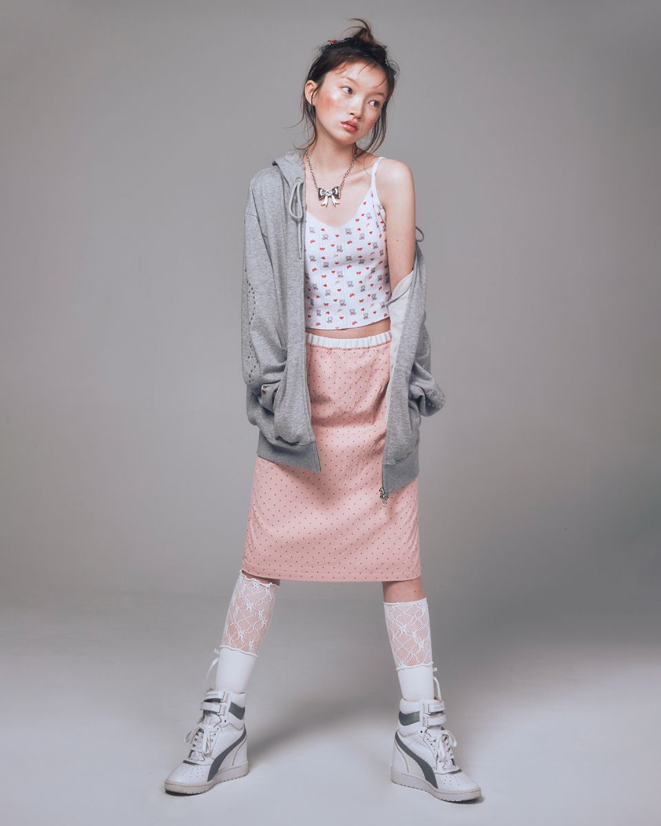 MUSINSA | YOUHEE STAR HOTFIX HOOD ZIP-UP MELANGE GREY