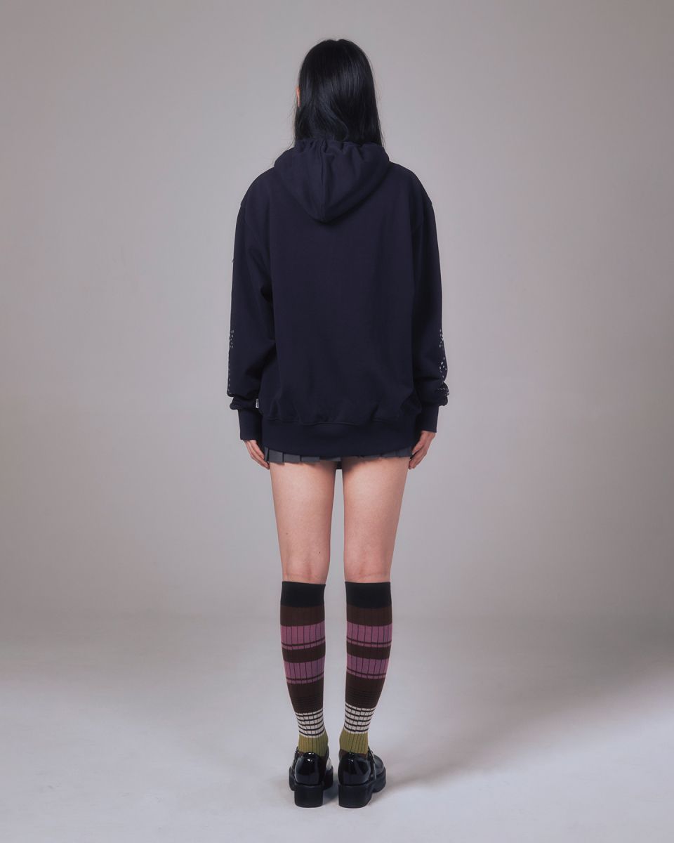 MUSINSA公式 | YOUHEE STAR HOTFIX HOOD ZIP-UP NAVY
