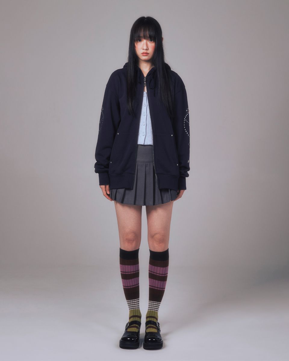 MUSINSA公式 | YOUHEE STAR HOTFIX HOOD ZIP-UP NAVY