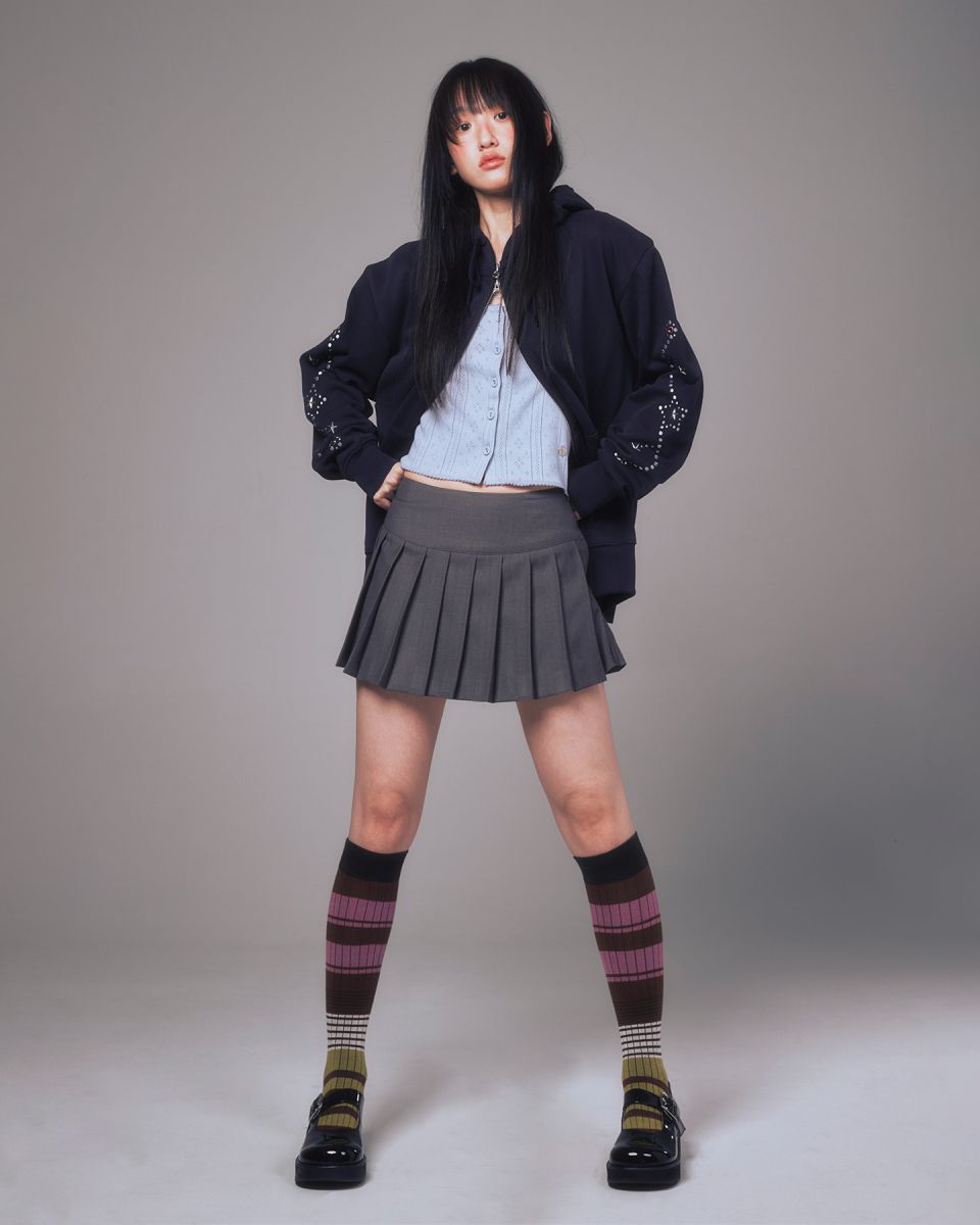 MUSINSA公式 | YOUHEE STAR HOTFIX HOOD ZIP-UP NAVY