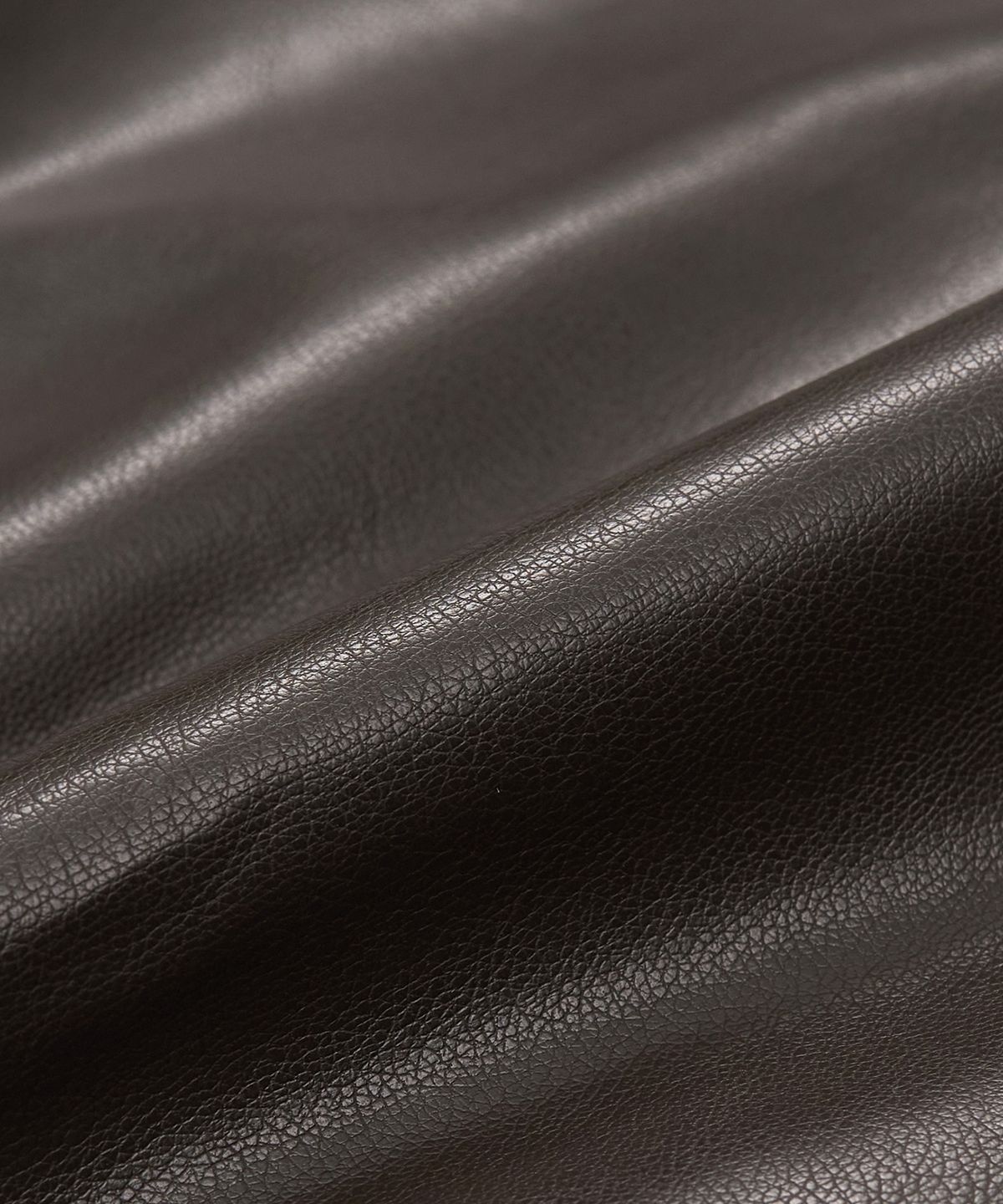 엑스컨테이너(EXCONTAINER) 하이넥 PU 레더 블루종 자켓 (DARK BROWN)