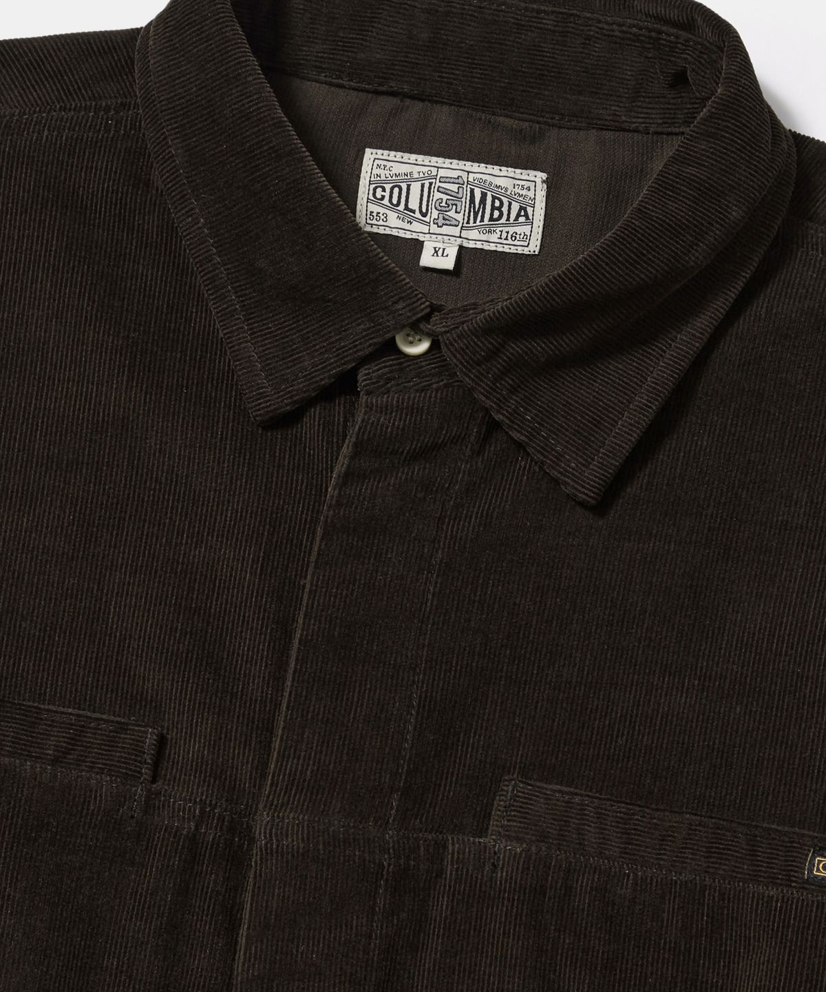 컬럼비아 유니버시티(COLUMBIA UNIVERSITY) TRAJAN LABEL HIDDEN POCKET CORDUROY SHIRTS_BROWN