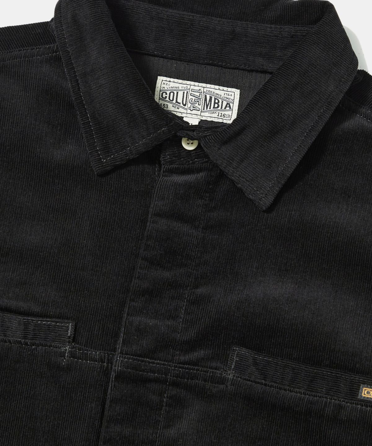 컬럼비아 유니버시티(COLUMBIA UNIVERSITY) TRAJAN LABEL HIDDEN POCKET CORDUROY SHIRTS_BLACK