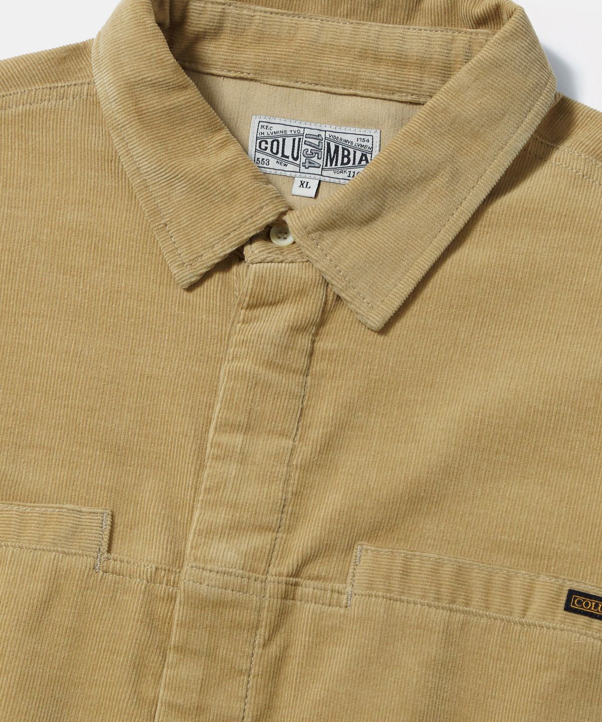 컬럼비아 유니버시티(COLUMBIA UNIVERSITY) TRAJAN LABEL HIDDEN POCKET CORDUROY SHIRTS_BEIGE