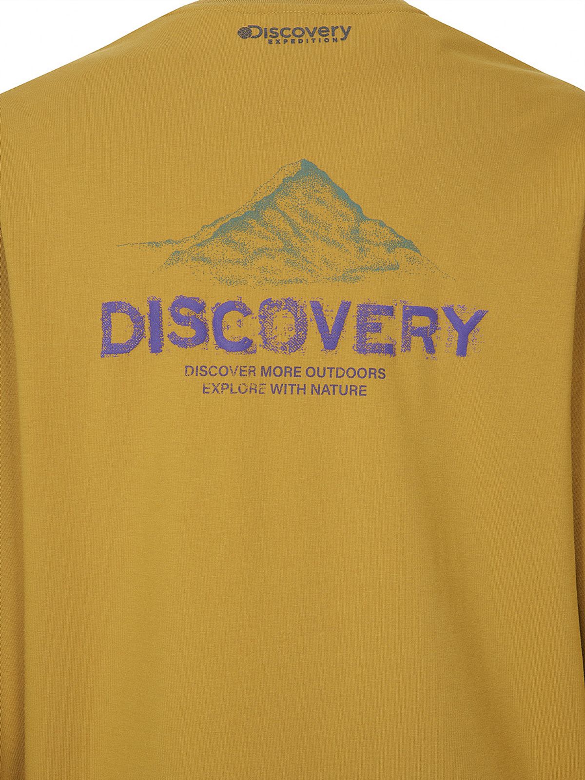 디스커버리 익스페디션(DISCOVERY EXPEDITION) 마운틴 그래픽 기능성 긴팔티 (D/MUSTARD)