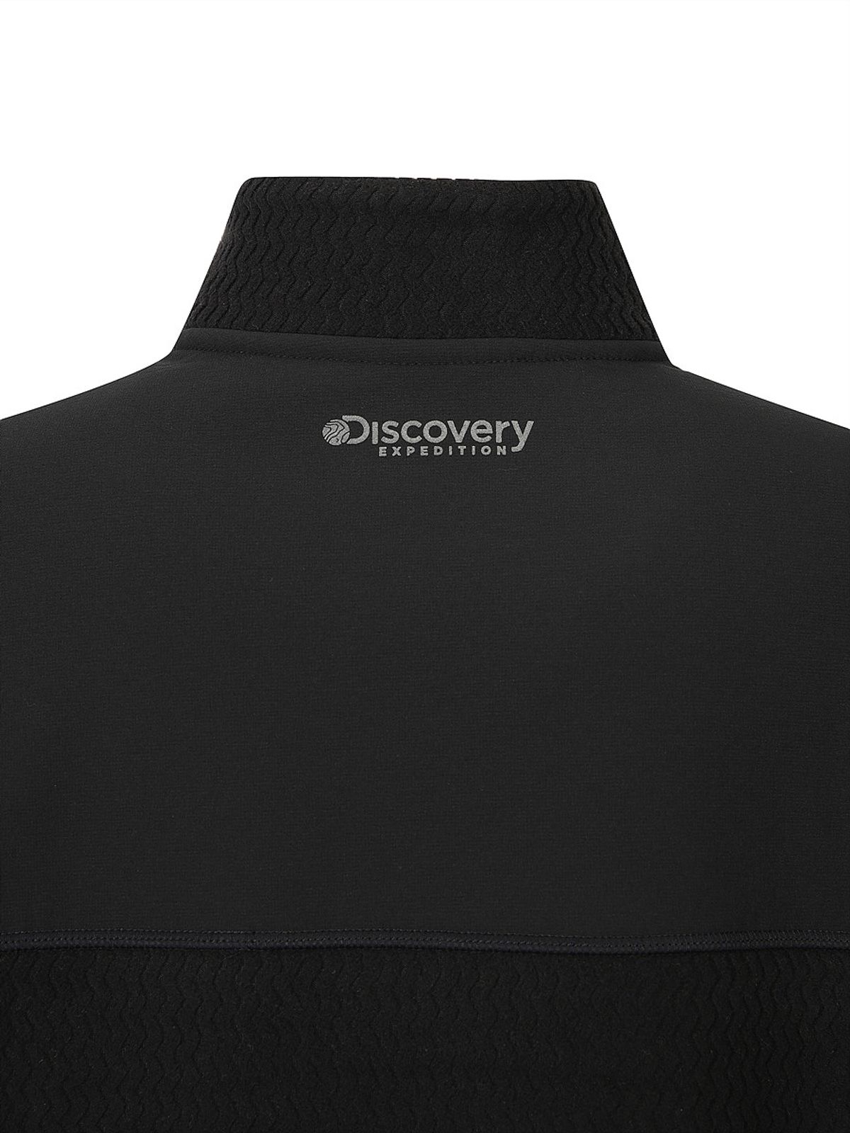 디스커버리 익스페디션(DISCOVERY EXPEDITION) 여성 자가드 플리스 반집업 티셔츠 (BLACK)